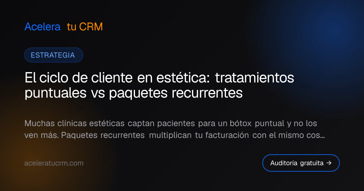 El ciclo de cliente en estética: tratamientos puntuales vs paquetes recurrentes