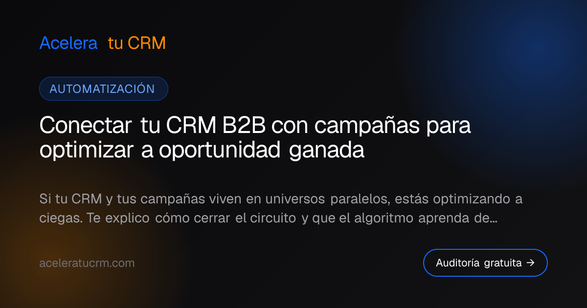 Conectar tu CRM B2B con campañas para optimizar a oportunidad ganada