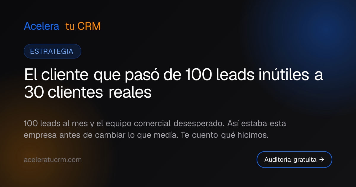 El cliente que pasó de 100 leads inútiles a 30 clientes reales