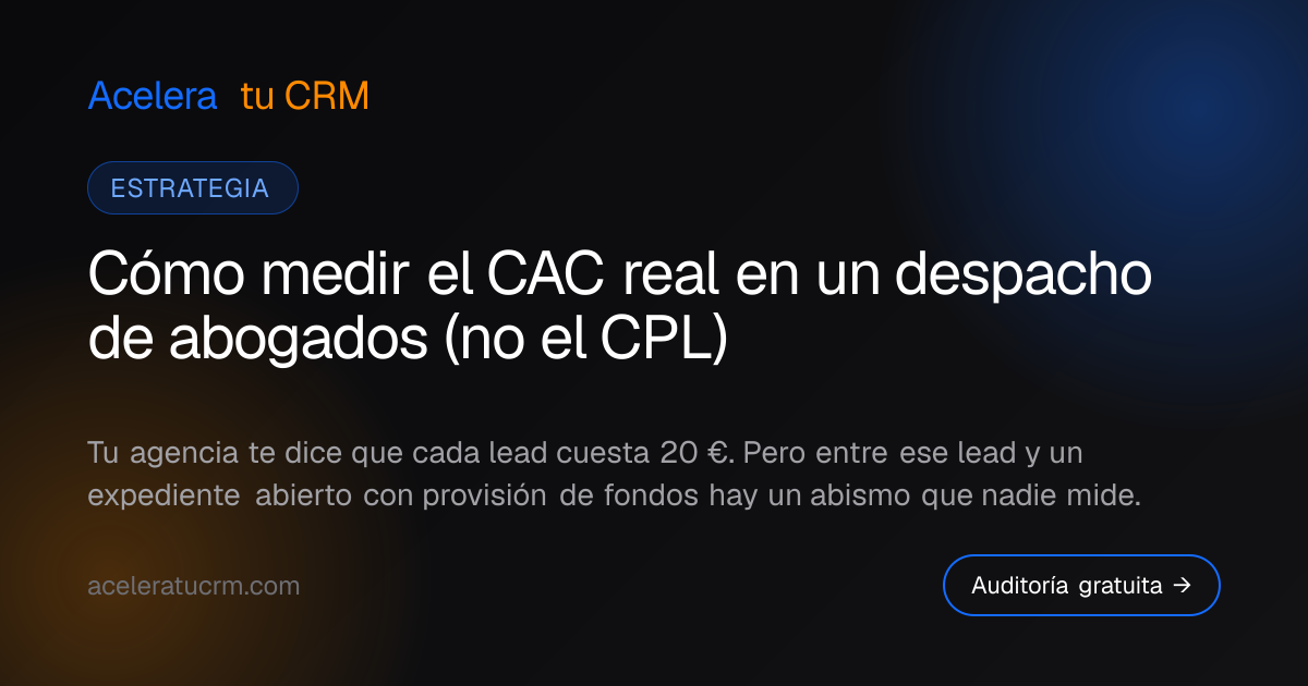 Cómo medir el CAC real en un despacho de abogados (no el CPL)
