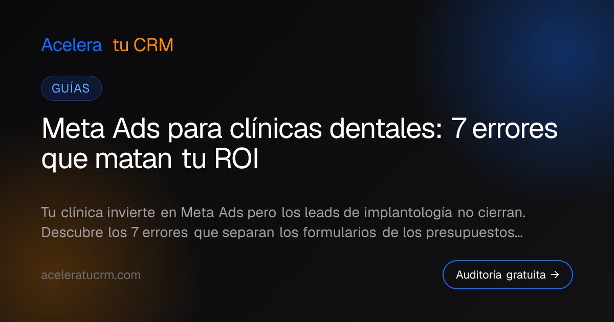 Meta Ads para clínicas dentales: 7 errores que matan tu ROI